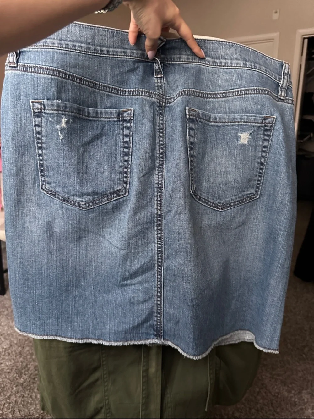LOFT Light Blue Embellished Denim Skirt - Picture 6 of 6